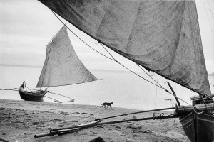 Indonesia, 1957. A beach in evening light.