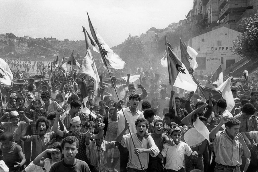 Algiers, 1962. On July 2, 1962, young Algerians poured into the streets of Bouzaréah in Algiers to celebrate the country's independence.