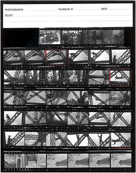 Marc Riboud Contact sheet of the Painter of the Eiffel Tower, Paris, 1953