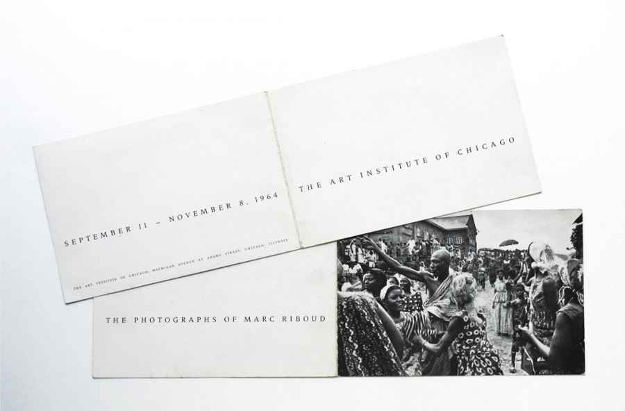 Invitation card of the first monographic exhibition of Marc Riboud in 1964 at the Art Institute of Chicago