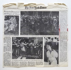 New York Times article published about the group exhibition "Behind the Great Wall of China", organized by the Metropolitan Museum of Art, New York, 1972