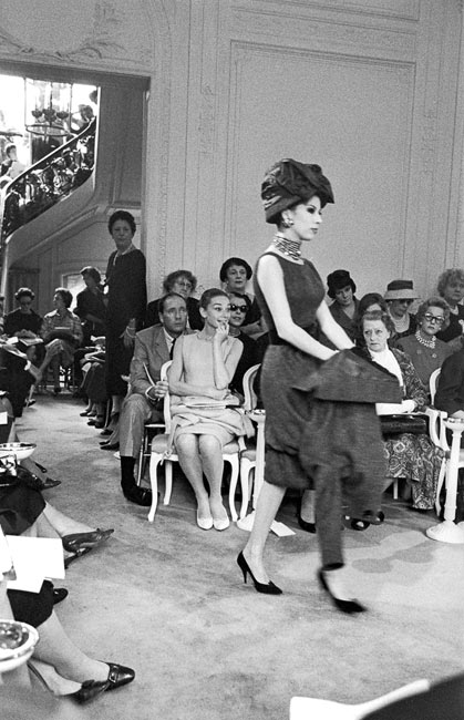 Audrey Hepburn and Mel Ferrer at a Christian Dior show, Paris, 1959
