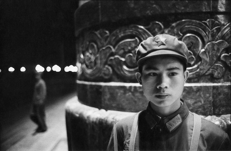 Young soldier in front of the People's Palace in Beijing, 1965