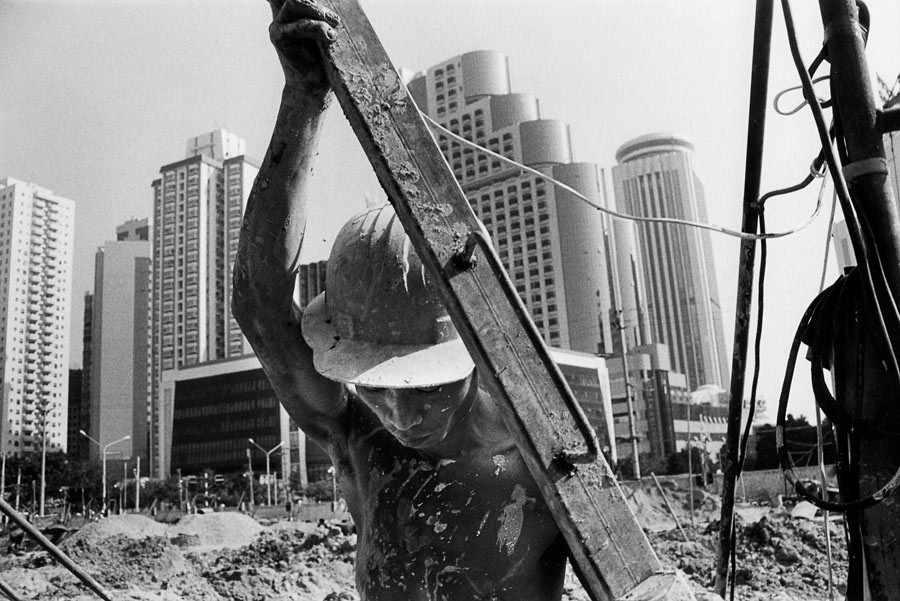 Chantier de construction à Shenzhen, 1995