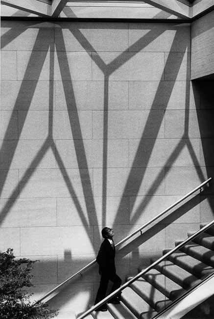 Ieoh Ming Pei inside the National Gallery of Art in Washington, 1978