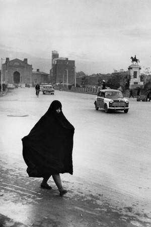 Woman in the main avenue of Teheran, 1955