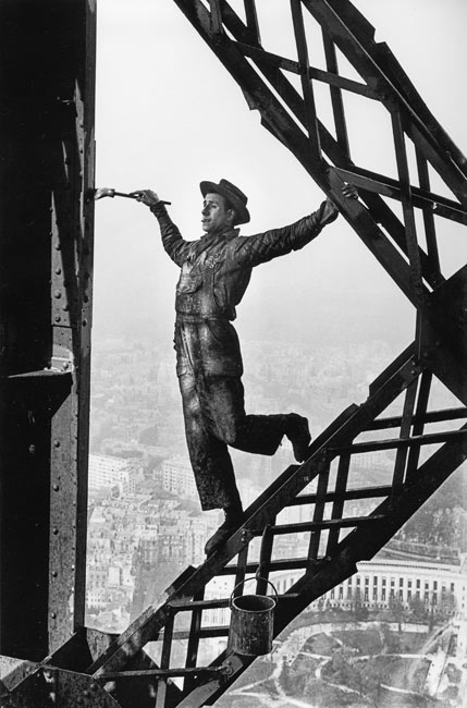 Paris, 1953. painting the Eiffel tower