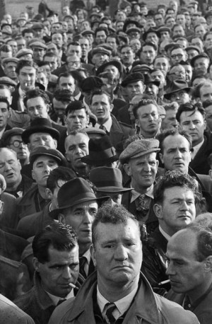 England, 1954. Dockers on strike.