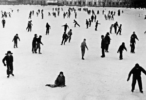 Ice rink close to Gogol boulevard in Moscow, 1960