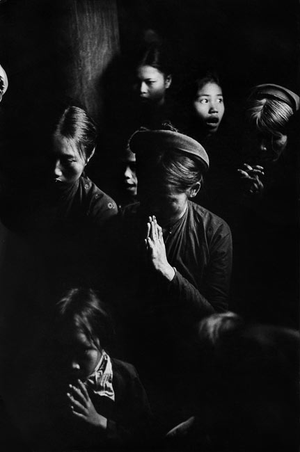 Prayer in a catholic church in Phat Diem, North Vietnam, 1969