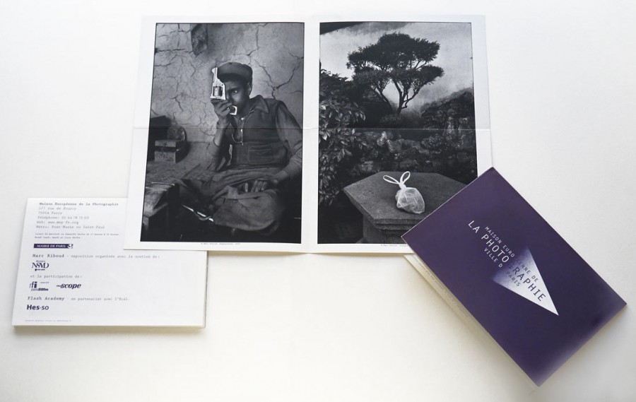 Invitation card for the retrospective exhibition "Marc Riboud, 50 ans de photographie" at the Maison européenne de la Photographie (MEP), Paris, 2004